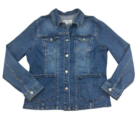 Eric New York Jackets & Blazers - Eric New York Vintage Cotton Stretch Pockets Denim Jacket Women's Size 14
